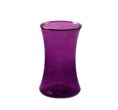 Pink round tabletop glass vase 1400ml thin waist glass flower jar for decoration 50OZ