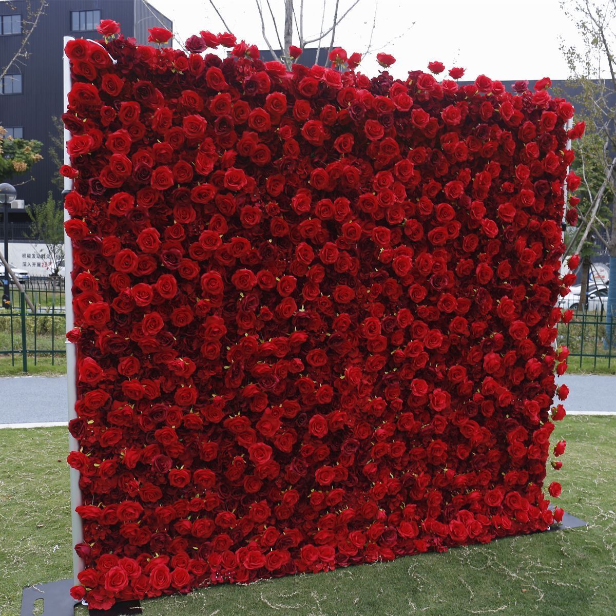 Custom 5d 3d Red White Wedding Decoration Backdrop Panels Artificial Peony Flower Wall Artificial Silk Rose Flower Wall