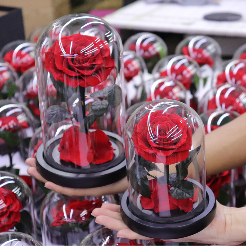 Wholesale Real Touch Rosas Eternas Preservadas Forever Fresh Flower Eternal Preserved Rose Flower In Glass Dome