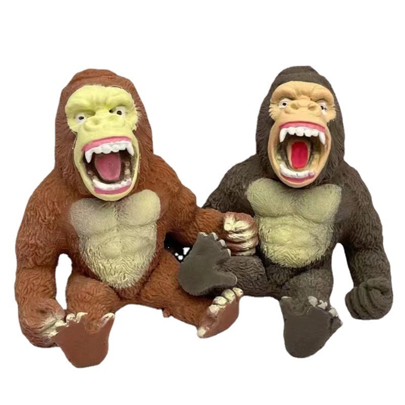 S1762 Squishy Sand Filled Gorilla Monkey Figure Fidget Squeeze Toy Can Recover Unzipped Toys