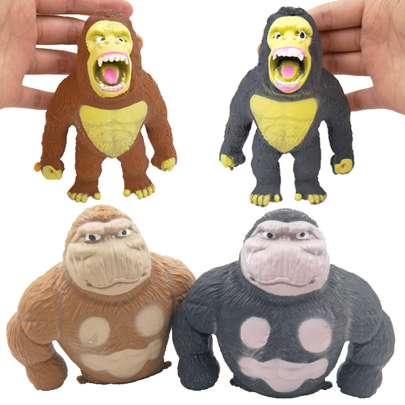 S1762 Squishy Sand Filled Gorilla Monkey Figure Fidget Squeeze Toy Can Recover Unzipped Toys