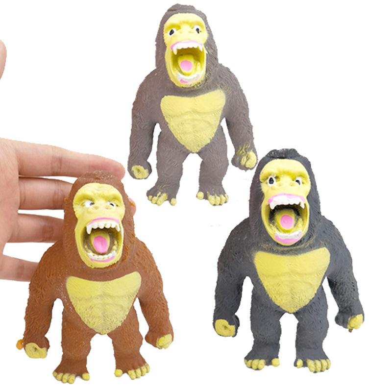 S1762 Squishy Sand Filled Gorilla Monkey Figure Fidget Squeeze Toy Can Recover Unzipped Toys