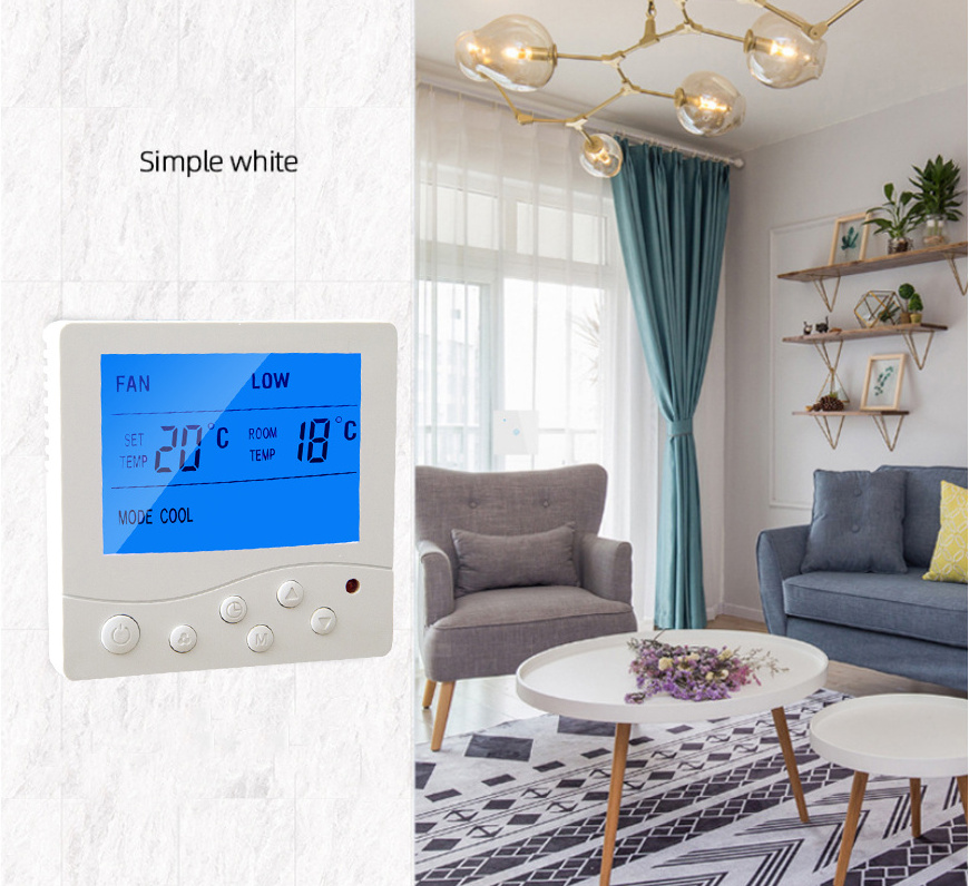 Central air conditioning fan cooling and heating intelligent temperature controller Digital Thermostat LCD adjustment