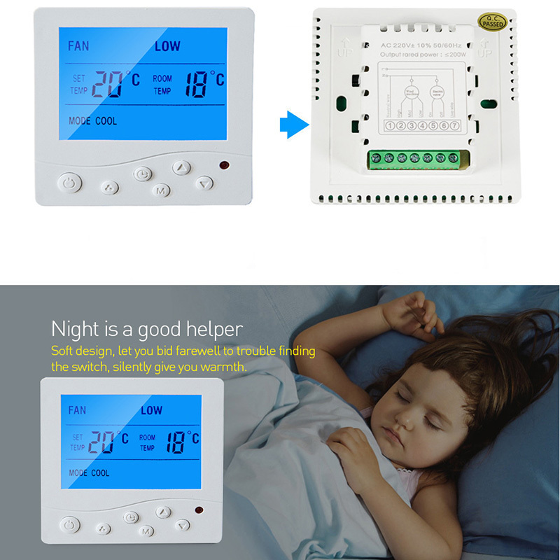 Central air conditioning fan cooling and heating intelligent temperature controller Digital Thermostat LCD adjustment