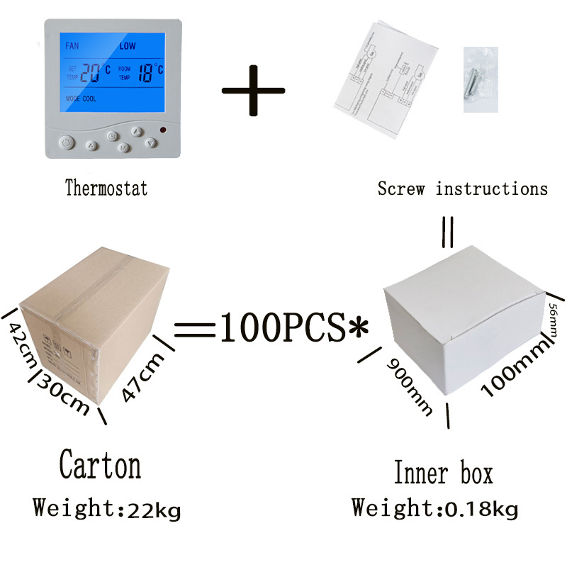 Central air conditioning fan cooling and heating intelligent temperature controller Digital Thermostat LCD adjustment