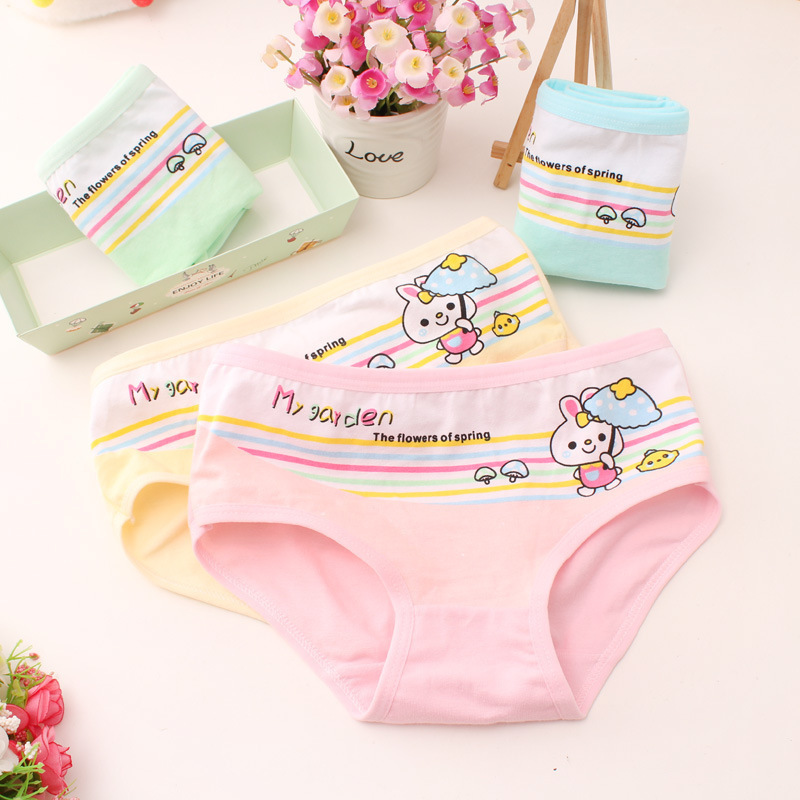 Hot selling Children's Panties Children's Girls panties Solid cotton 1-13 year old children's girls panties