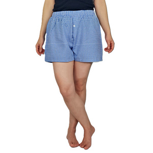 Y2k Plaid Shorts for Women Casual Elastic Waist Aesthetic Lounge Bottom Baggy Pajama Shorts Boxers Sleepwear