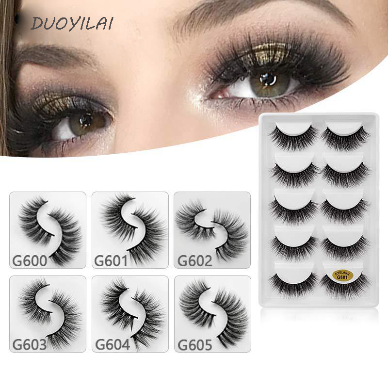 G600 5 pairs Packaging 3D mink cosmeticos belleza 6d bulk eyelash lashes natural eye lashes 25mm eyelashes For  Cilios Maquiagem