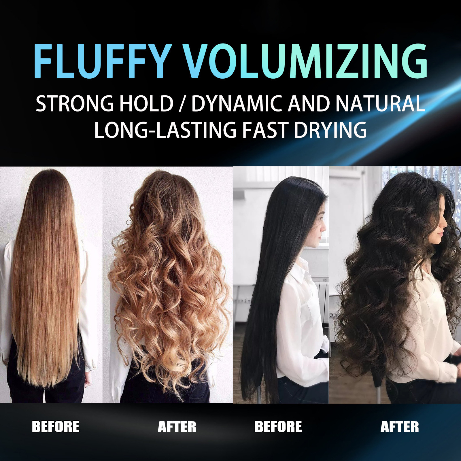 Private Label 100ML Fluffy Volumizing Nourishing Hair Styling Extra Hold Add Shine Braid Fast Drying Spray