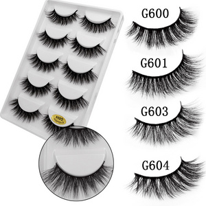 G600 5 pairs Packaging 3D mink cosmeticos belleza 6d bulk eyelash lashes natural eye lashes 25mm eyelashes For  Cilios Maquiagem