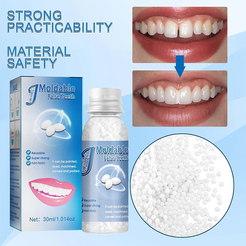 Plastic Resin Denture Adhesive Tooth Gap Repair Falseteeth Temporary Solid Glue Granules Moldable Tooth Care Halloween Makeup