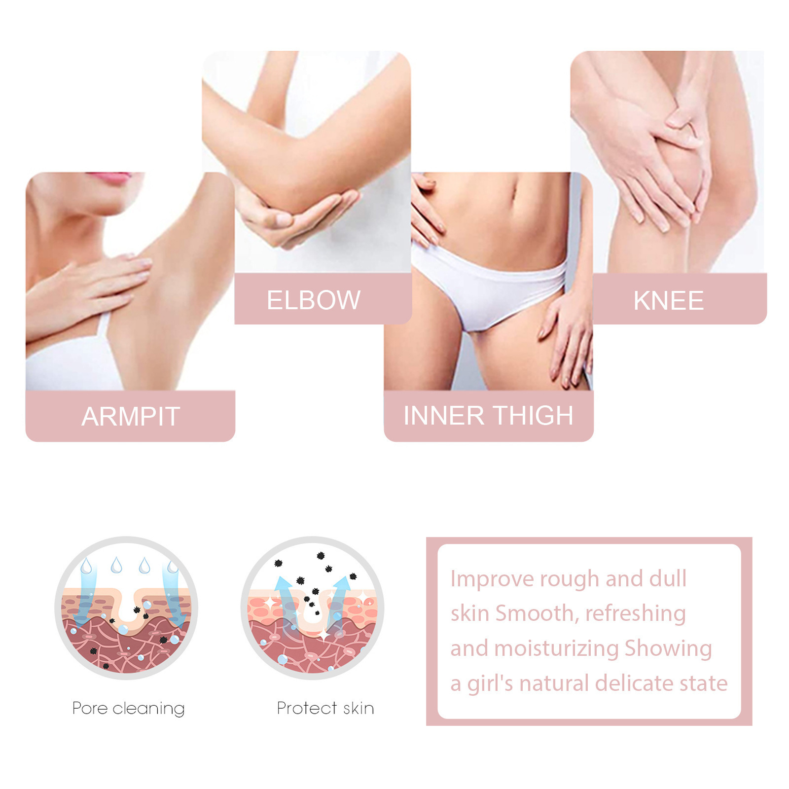 EELHOE Underarm Private Part Brighten Moisturizing Body Scrub Buttock Whitening Smoothing Organic Pink Peach Soap Bar