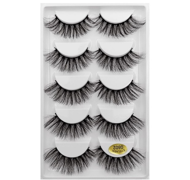 G600 5 pairs Packaging 3D mink cosmeticos belleza 6d bulk eyelash lashes natural eye lashes 25mm eyelashes For  Cilios Maquiagem