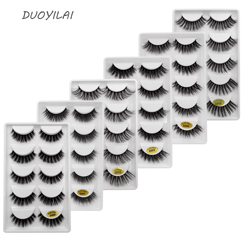 G600 5 pairs Packaging 3D mink cosmeticos belleza 6d bulk eyelash lashes natural eye lashes 25mm eyelashes For  Cilios Maquiagem