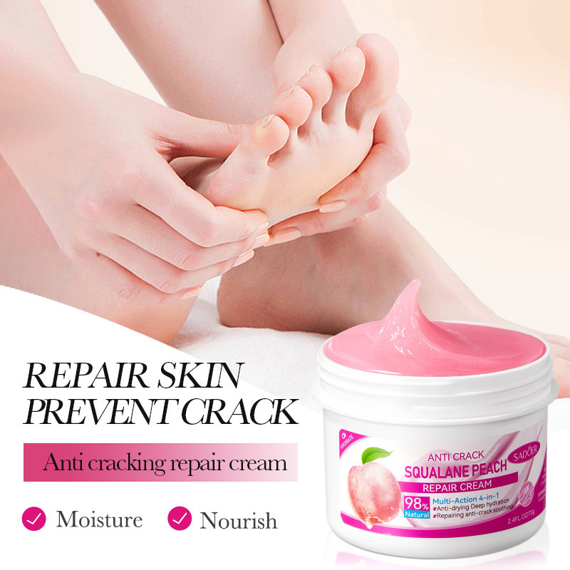 SADOER Organic Heels Dead Skin Removal Exfoliating Nourish Anti-cracking Squalane Peach Repair Cream