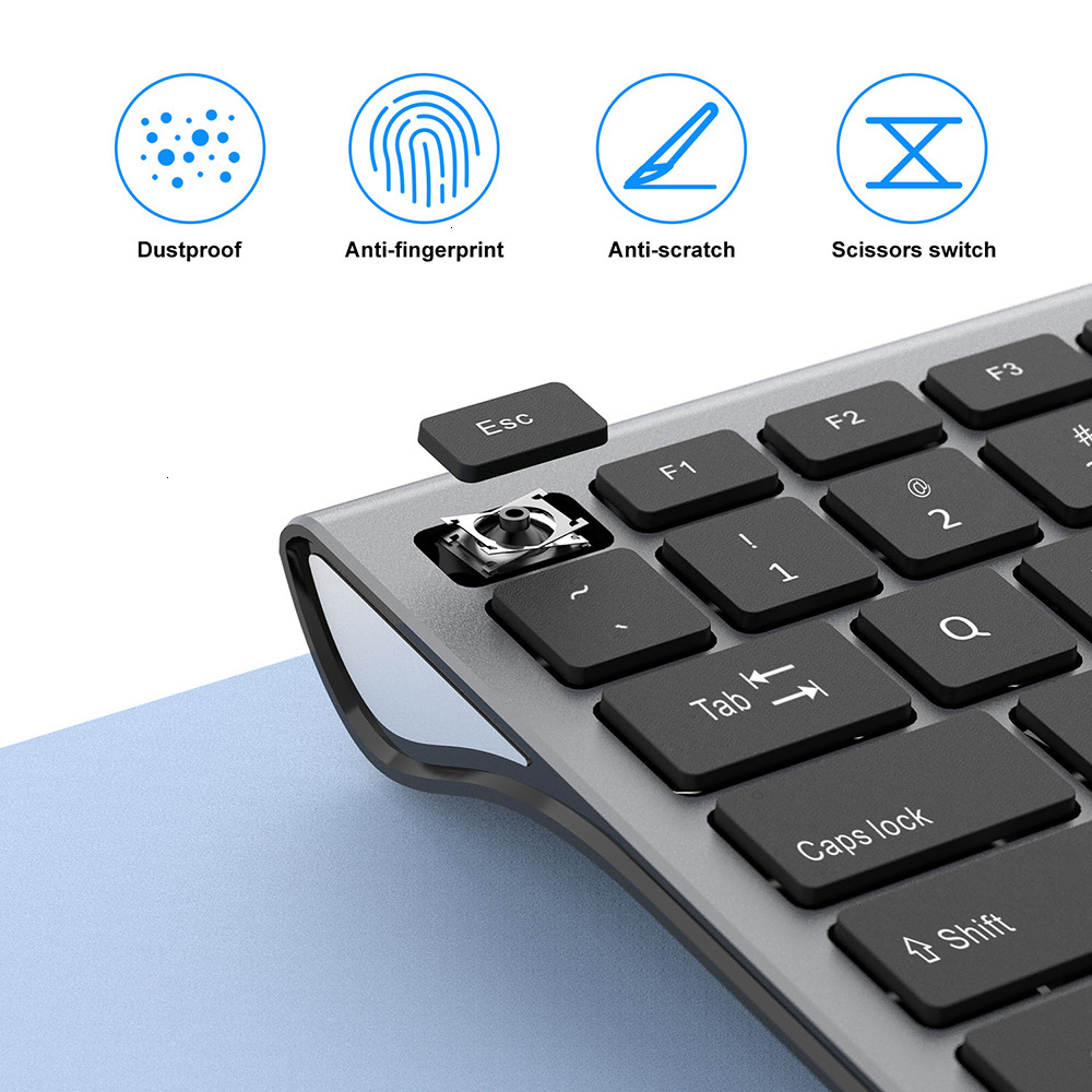 USB Wireless Keyboard for Laptop Desktop Scissors Switch Keyboard Thin Full Size 109 Keys Slim Keyboard