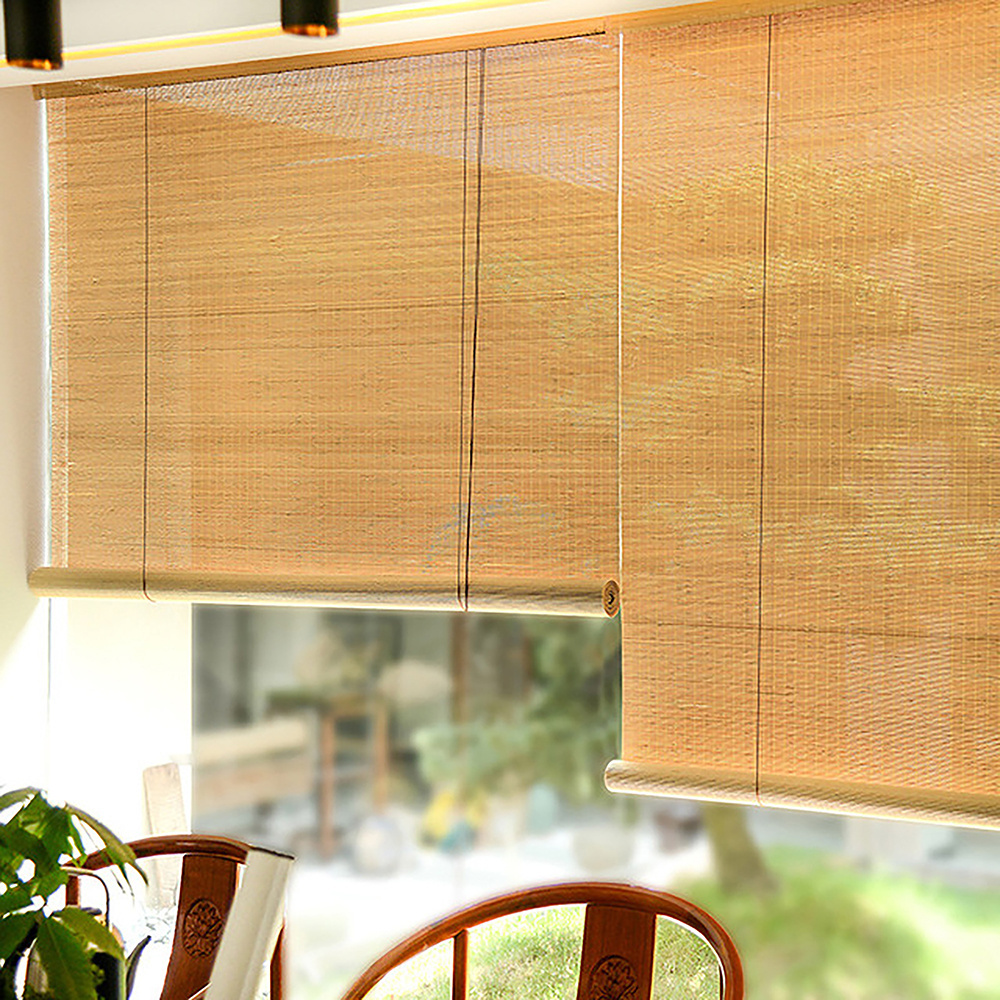 Chinese Bamboo Roller Blinds Blackout Roller Curtains Shades for Windows Daylight Customized Nature Bamboo Window Blinds