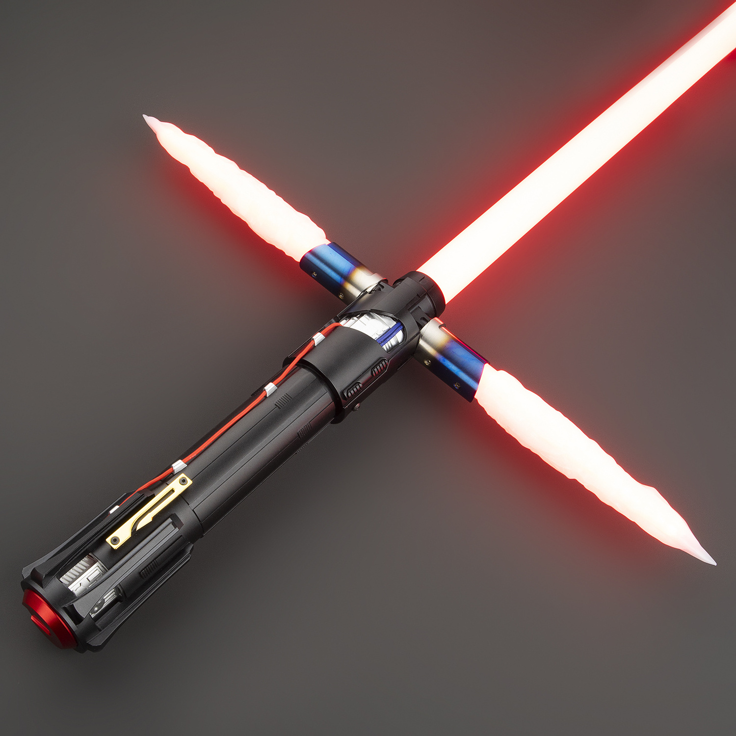 DUPENGDA Kylo ren metal hilt Proffie 2.2 blade xenopixel lightsaber with smooth swing heavy dueling lightsaber