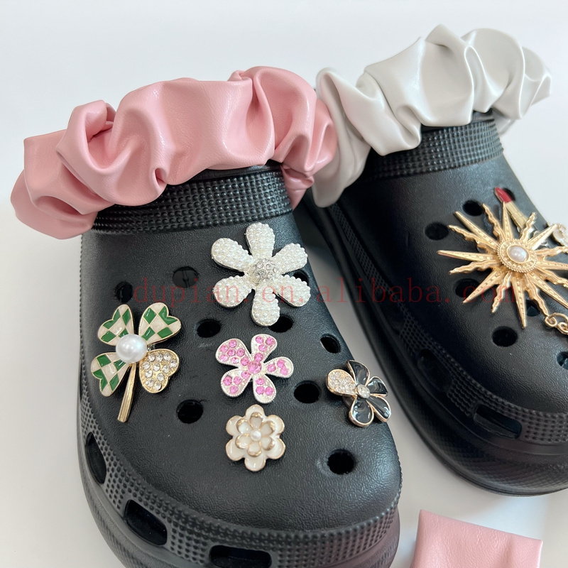 Diy Cover Shoes Leather Strap Shoe Cover Charms Custom With Rhinestone Shoe Accessories Shoelace Personalisation Designer Charms