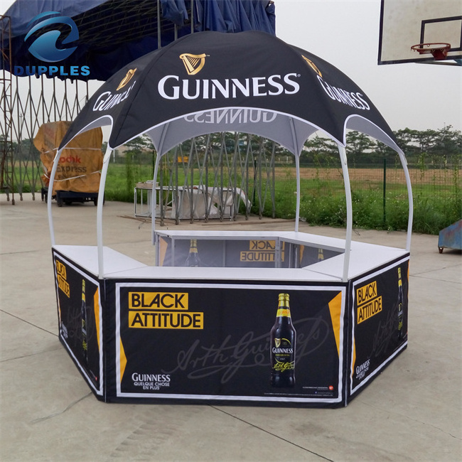 New Design Outdoor Folding Dome Advertising Tent Waterproof Portable Hexagonal Dome Gazebo With Tables