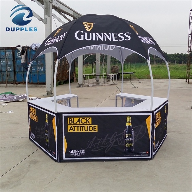 New Design Outdoor Folding Dome Advertising Tent Waterproof Portable Hexagonal Dome Gazebo With Tables