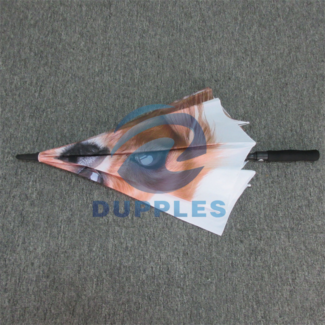 Customized Automatic Open Double Layer Black Straight Windproof Golf Umbrella For Gift