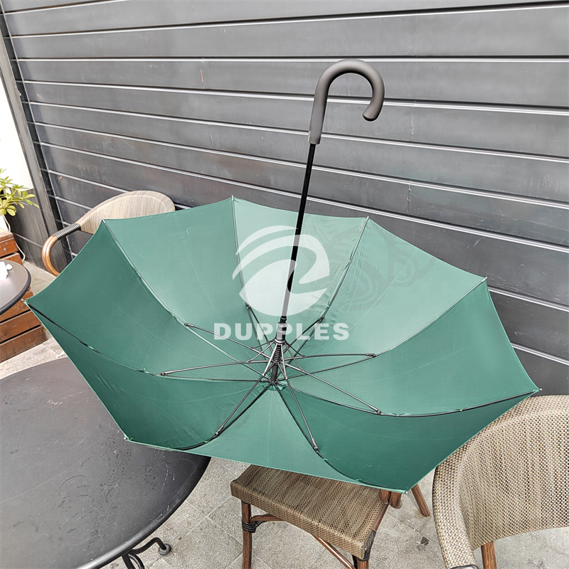 CSU011ST Rain And Sun Used Fashion And Elegant Anti Water Coated ABS Curve Handle 8K Auto Open Straight Umbrella