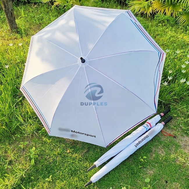 CSU001 Modern Light Blue Semi-Automatic Straight Umbrella 120cm Long Transparent Plastic Handle Custom Logo Printing Adults