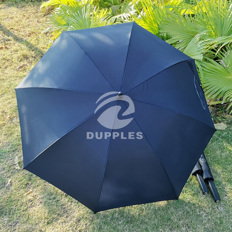 CSU008 23-Inch Custom Logo Pongee Waterproof Folding Straight Umbrella with Hotel Plastic Handle Quick Shipment Promotional Item