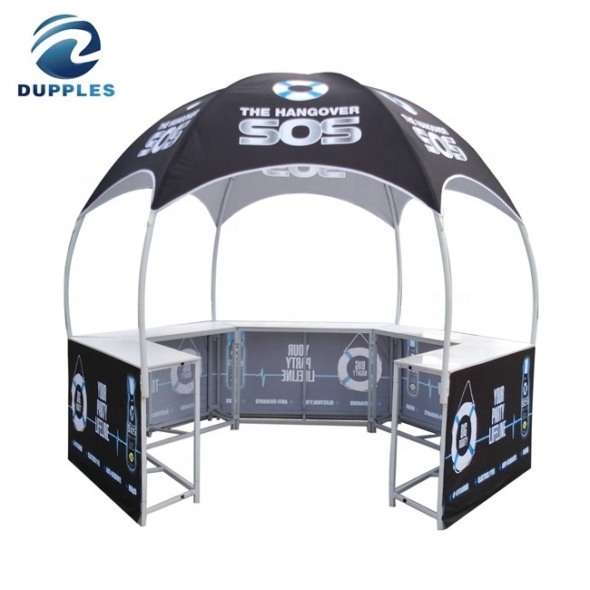 Best Quality Commercial Advertisement Display Kiosk Dome Tent Outdoor Folding Hexagonal Dome Gazebo With Tables