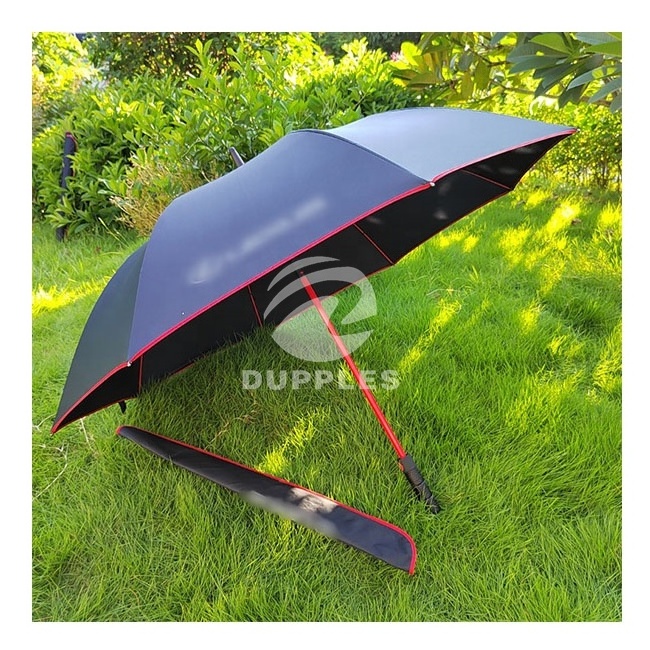 CSU009LE 27 Inch Luxury Golf Umbrella Fiberglass Straight Umbrella Windproof Semi-Automatic Features Customized Business Gifts