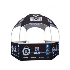 Best Quality Commercial Advertisement Display Kiosk Dome Tent Outdoor Folding Hexagonal Dome Gazebo With Tables