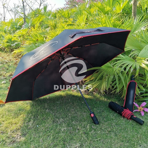 CFU004 China Customized Pattern Black UV Coated 3-Folding Super Waterproof Umbrella with Customized Color Logo