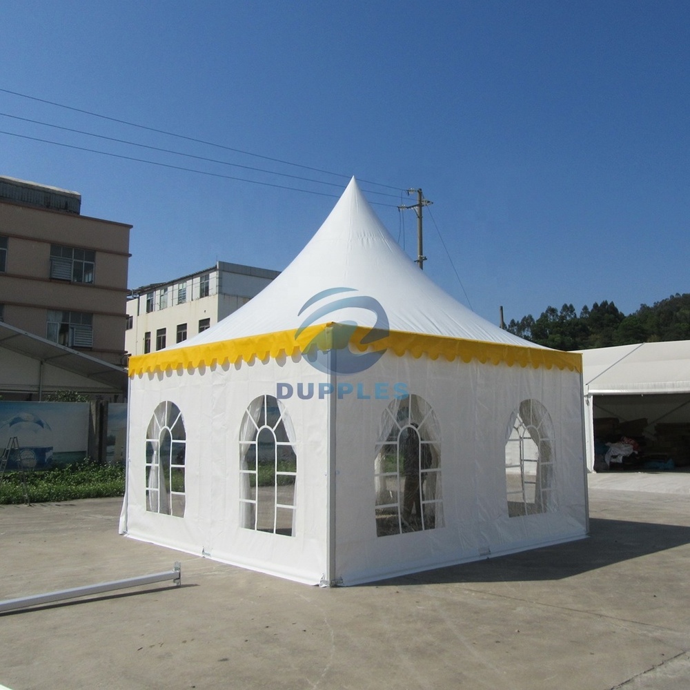 DPS High quality 6x6m White Outdoor aluminum alloy frame PVC fabric pagoda tent for party and wedding