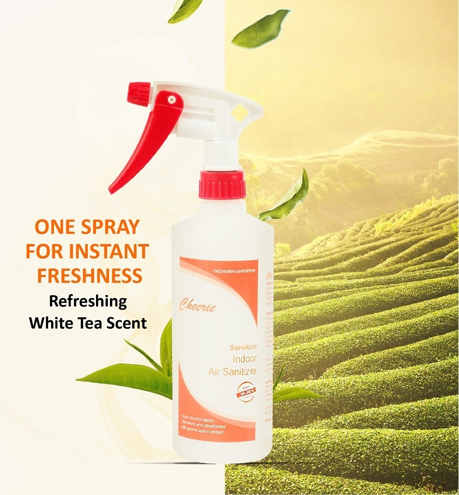 Natural aqua-alcohol spray Indoor Air Sanitizer Air Fresheners With White Tea Fragrance Made in Singapore