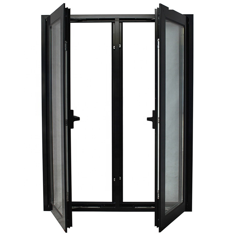 Customized size surface finished cast aluminum door double glazed aluminum double swinging doors restaurant for storefront