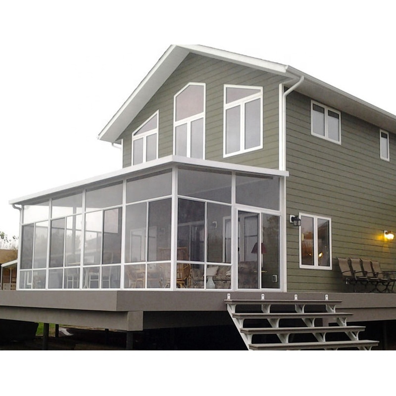 Customized size low-e glass house frame aluminum kits sunroom sliding outdoor sunroom sunrooms glass houses