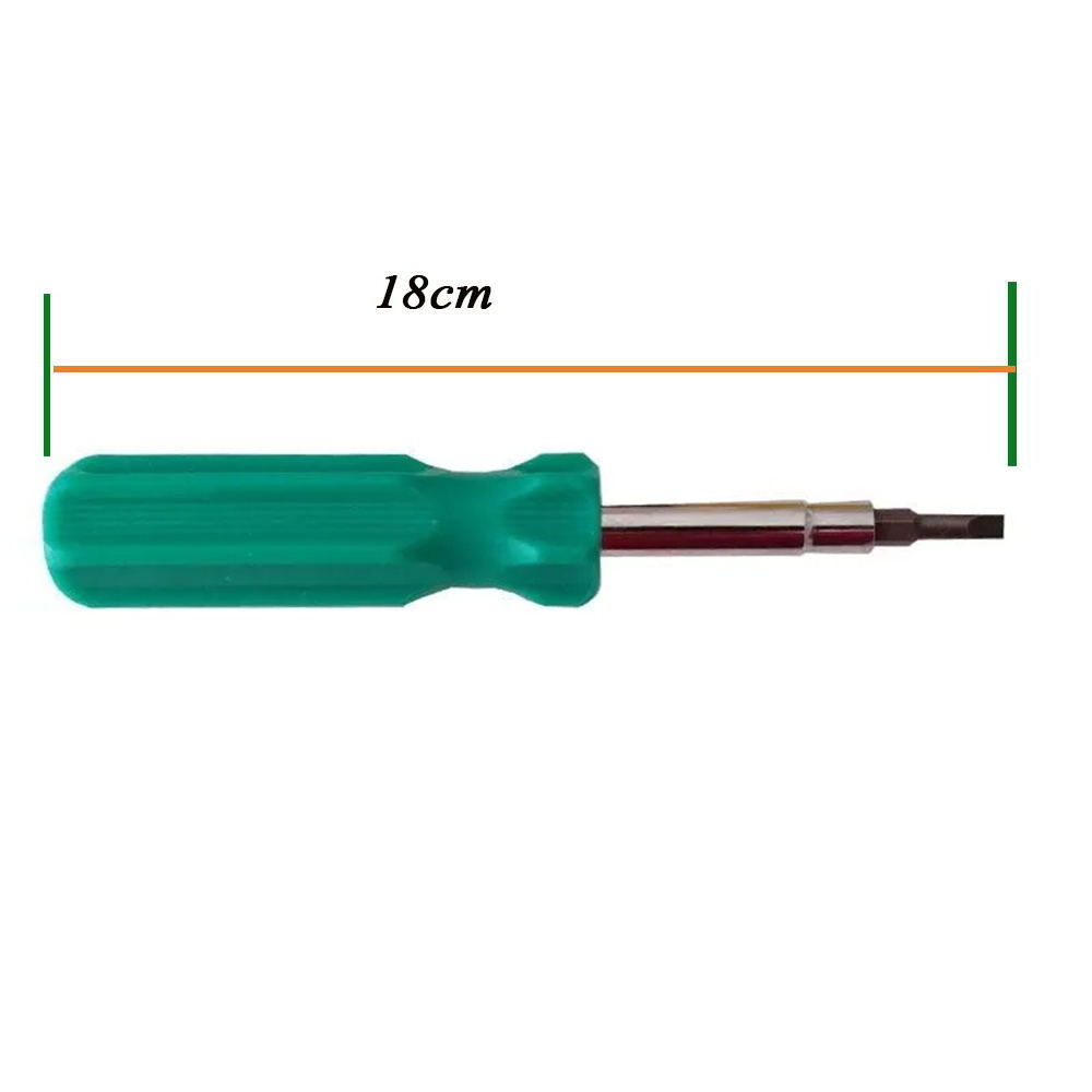 Magnetic Flat Head & Phillips Reversible Screwdriver 5mm/6mm High- Strength Bits Portable Multi-Purpose Screwdriver