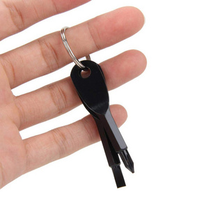 Mini Screwdriver Set Key Chain  Pocket Screwdriver With Keychain Portable Keys Ring Cross and Slot Type