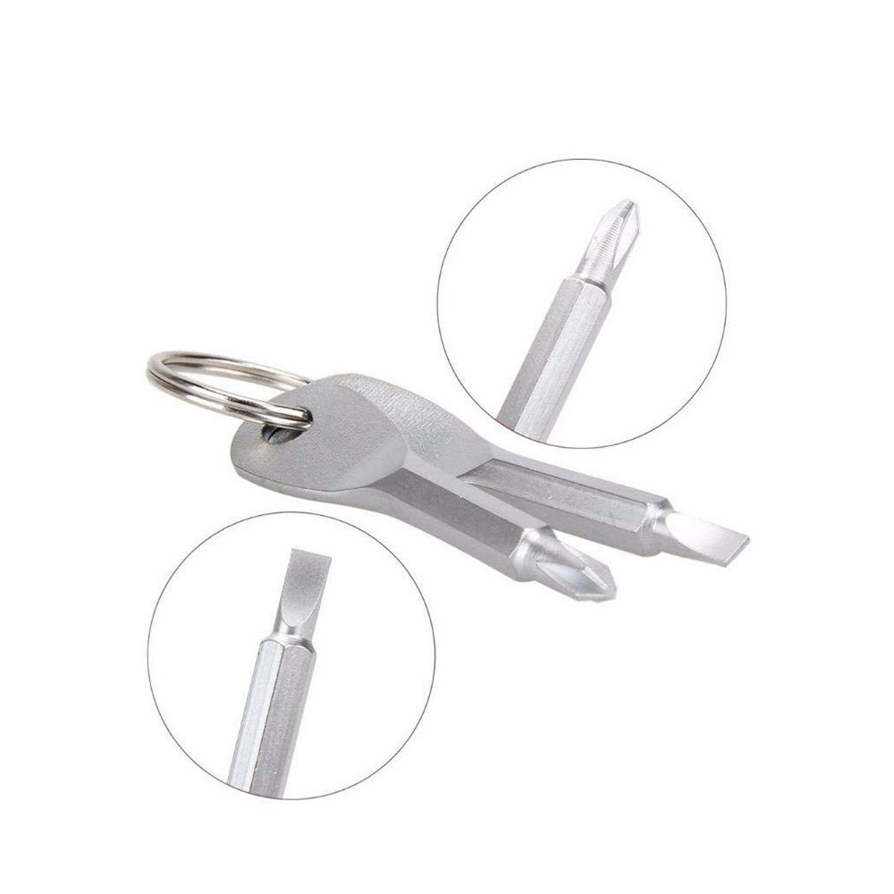 Mini Screwdriver Set Key Chain  Pocket Screwdriver With Keychain Portable Keys Ring Cross and Slot Type