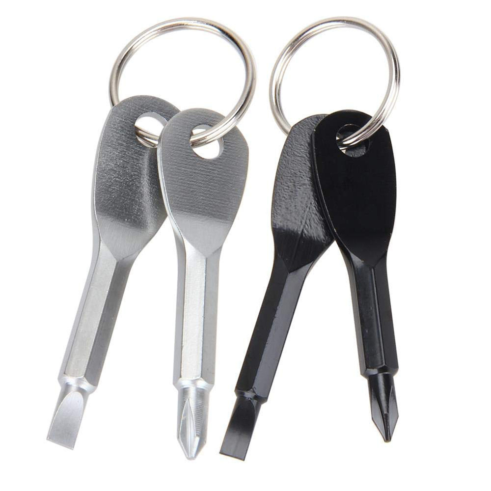 Mini Screwdriver Set Key Chain  Pocket Screwdriver With Keychain Portable Keys Ring Cross and Slot Type