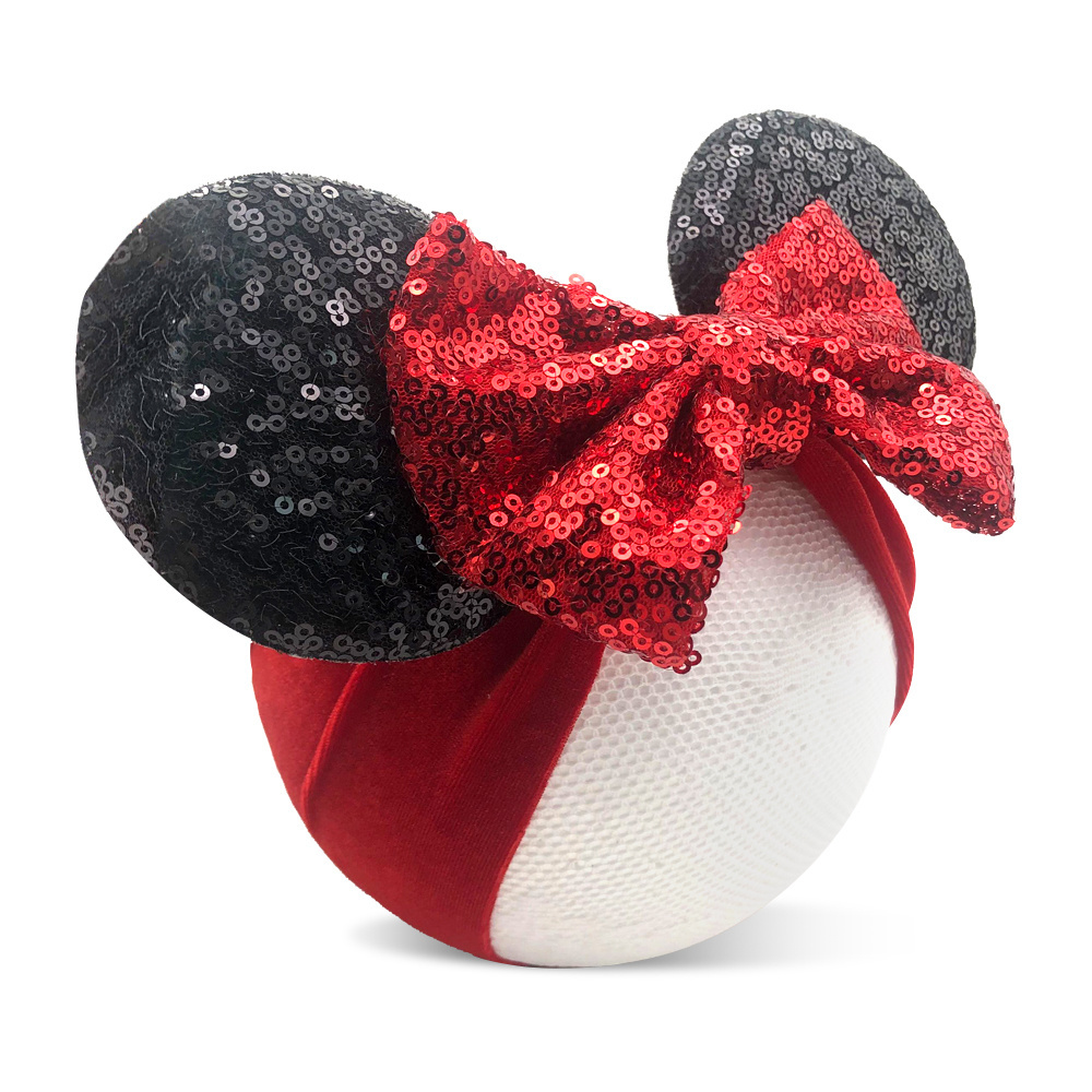 In stock cute kids minnie ears baby headband girls hair accessories with bow