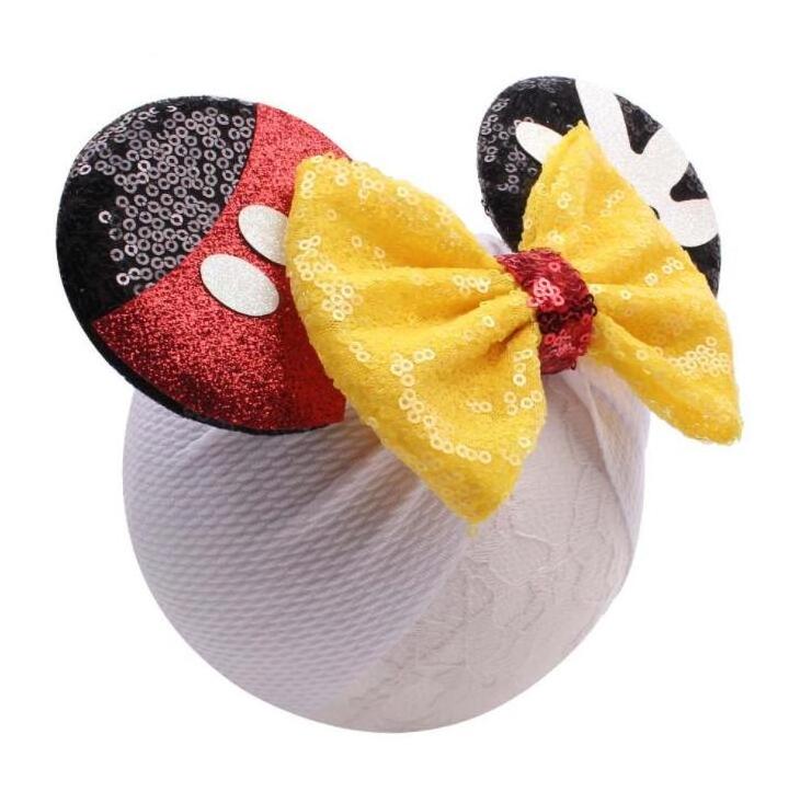 In stock cute kids minnie ears baby headband girls hair accessories with bow