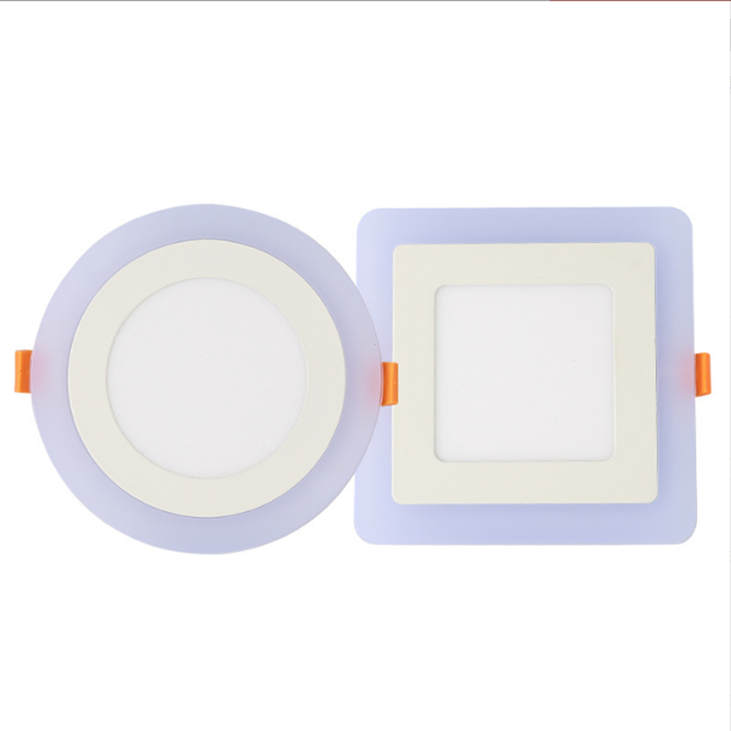 Recessed ceiling double color blue yellow pink SKD housing commercial panel light