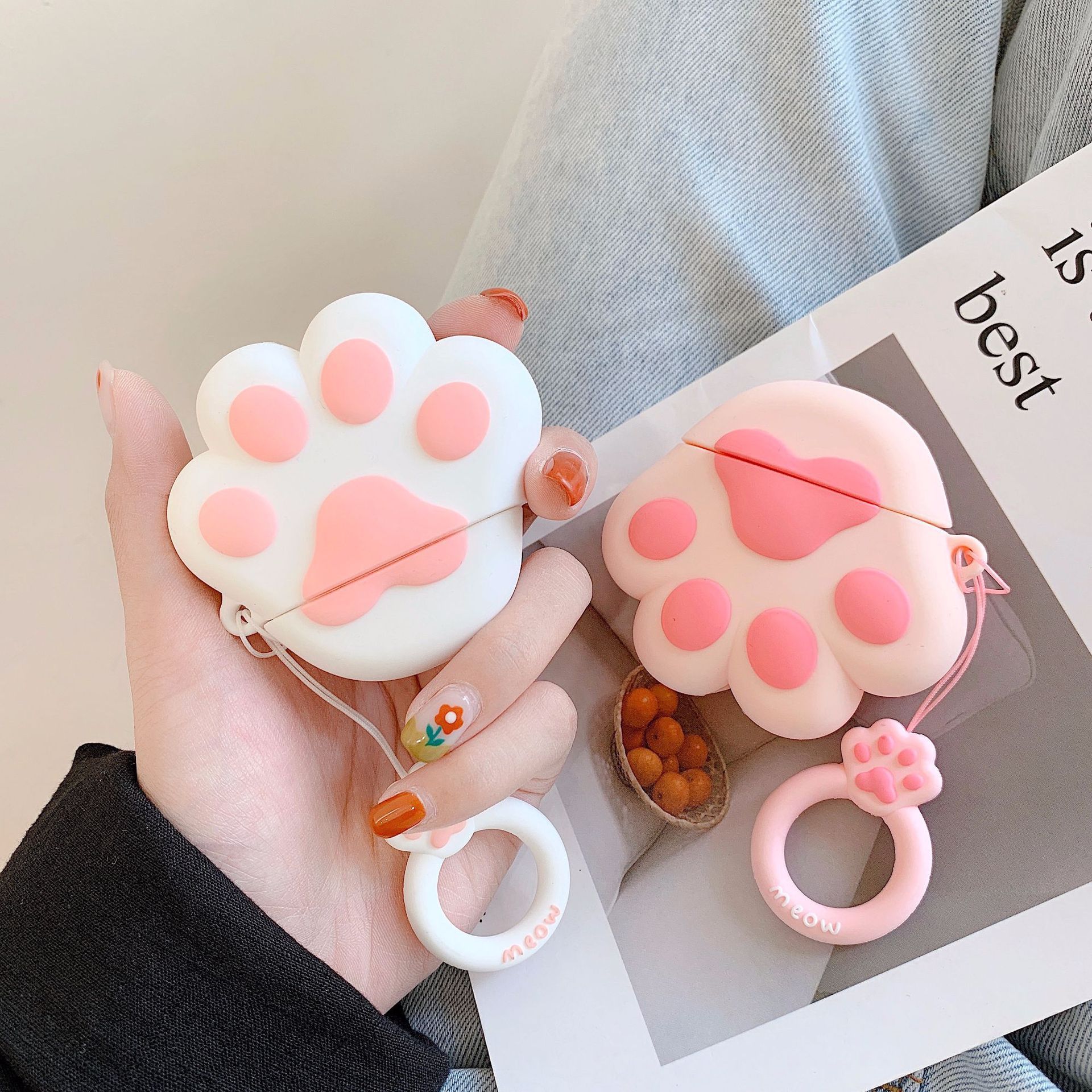 Wireless Headset Silicone Cover for Airpods 1 2 3 Cartoon Animal Shape Cat Claw Silicone Case