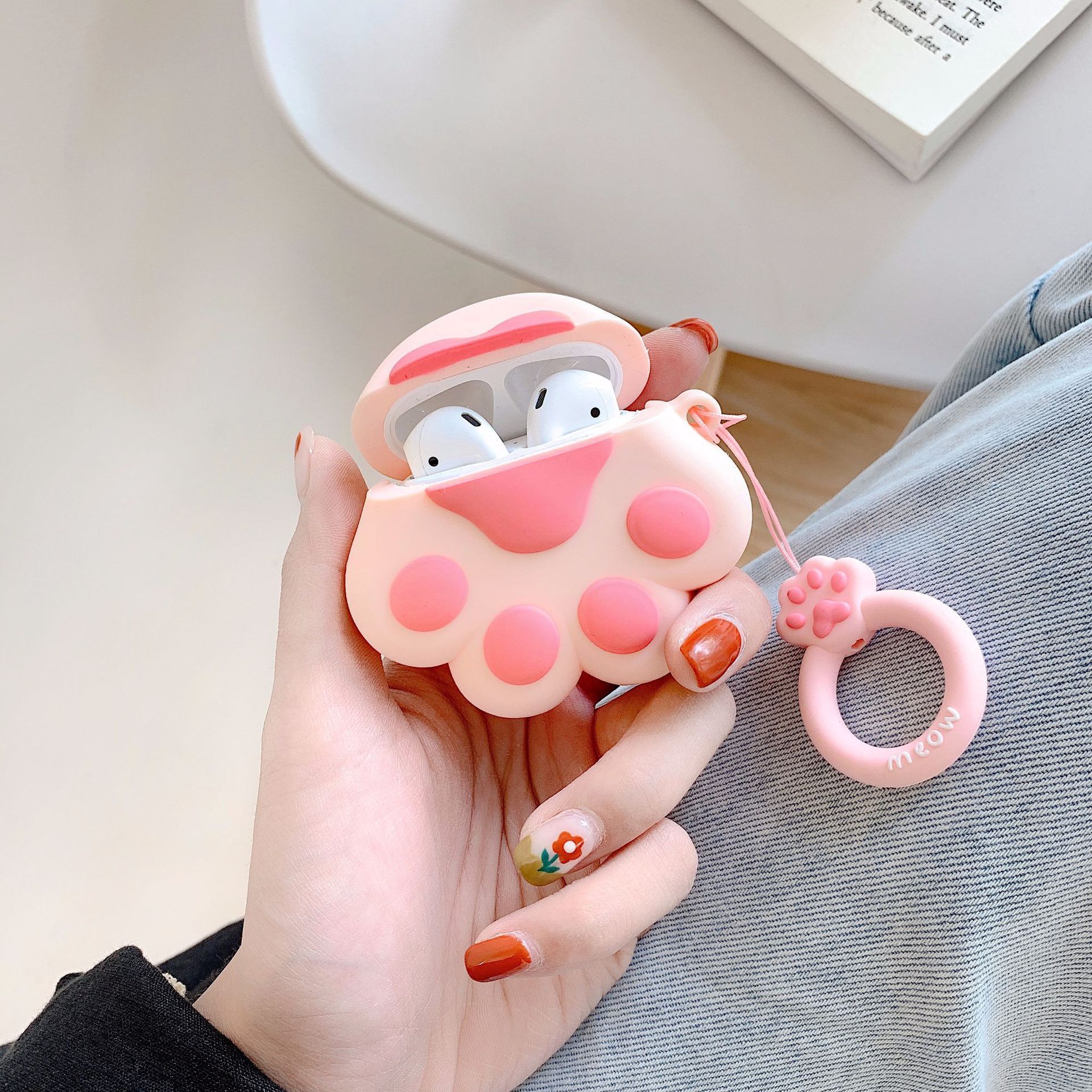 Wireless Headset Silicone Cover for Airpods 1 2 3 Cartoon Animal Shape Cat Claw Silicone Case