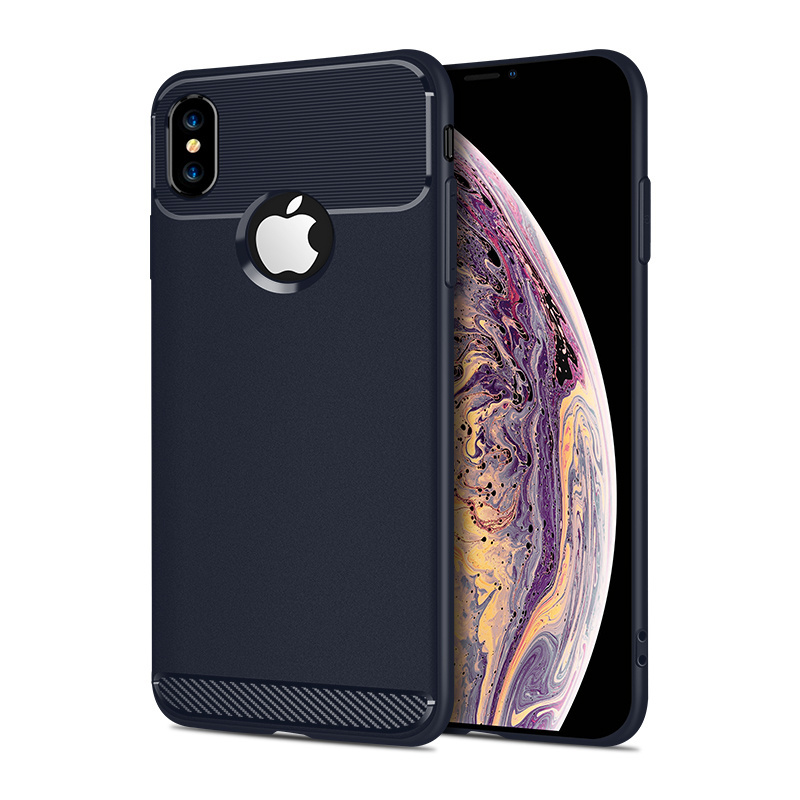 Slim Unique Shockproof Hybrid Armor Stripe Carbon Fibre TPU Defender Smart Battery Cases Cover For Apple Iphone Xs Max Xr X