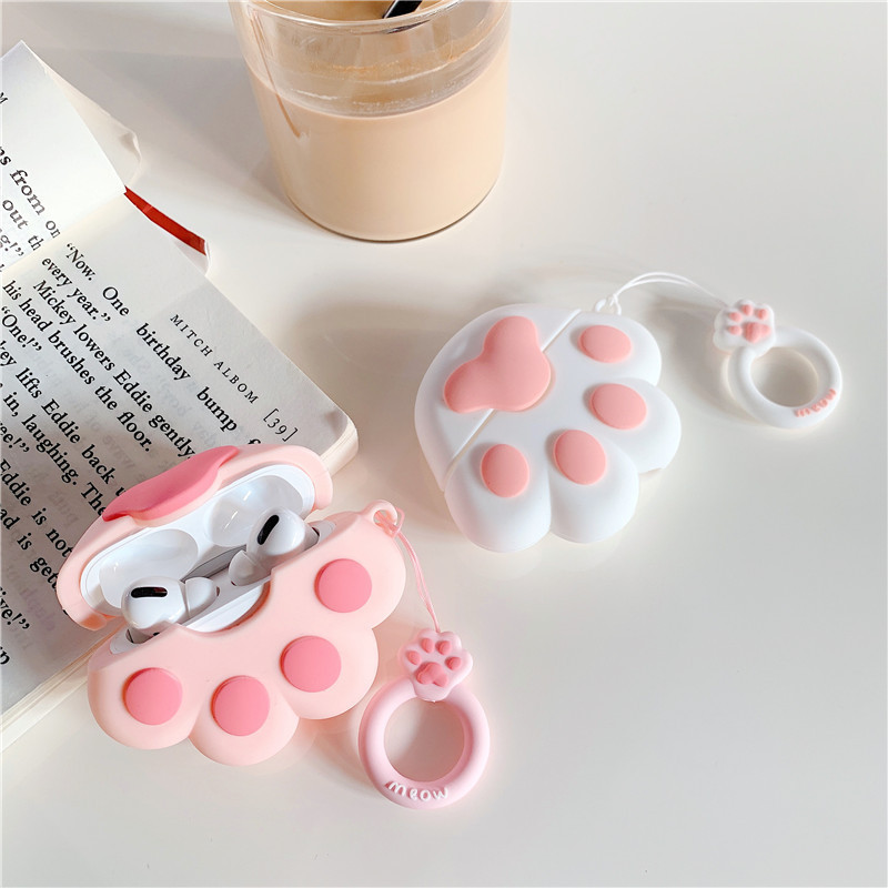 Wireless Headset Silicone Cover for Airpods 1 2 3 Cartoon Animal Shape Cat Claw Silicone Case