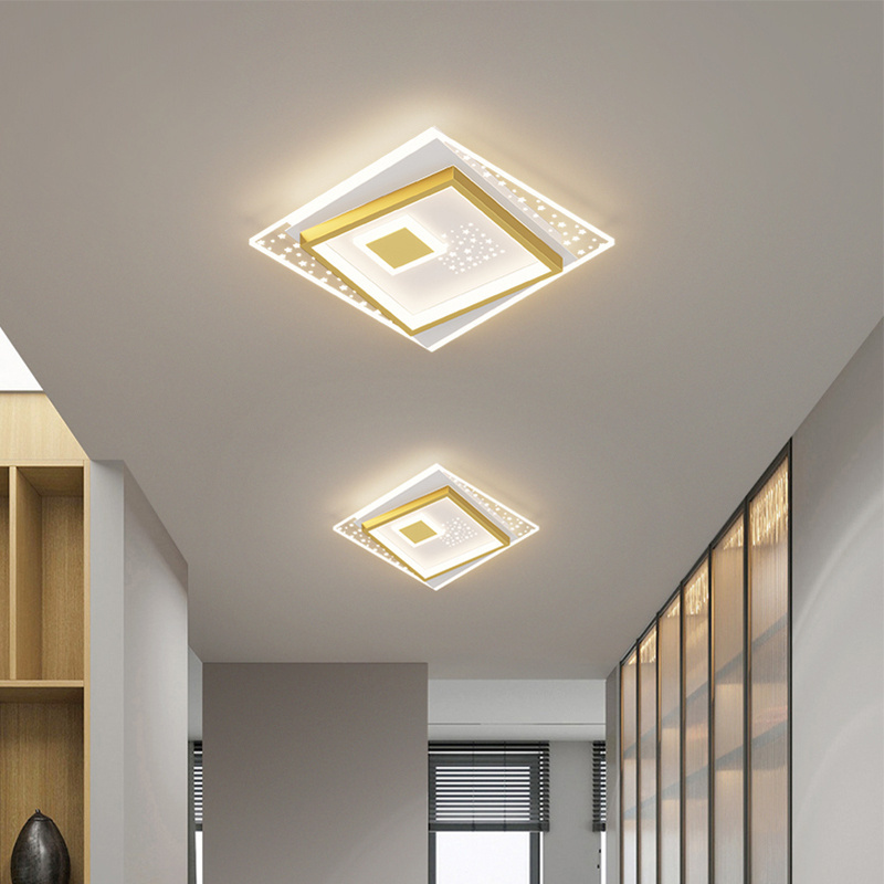 Simple And Modern Creative Aisle Ceiling Lights Wrought Iron Geometric Porch Lights Hallway Corridor LED Balcony Corridor Lamps