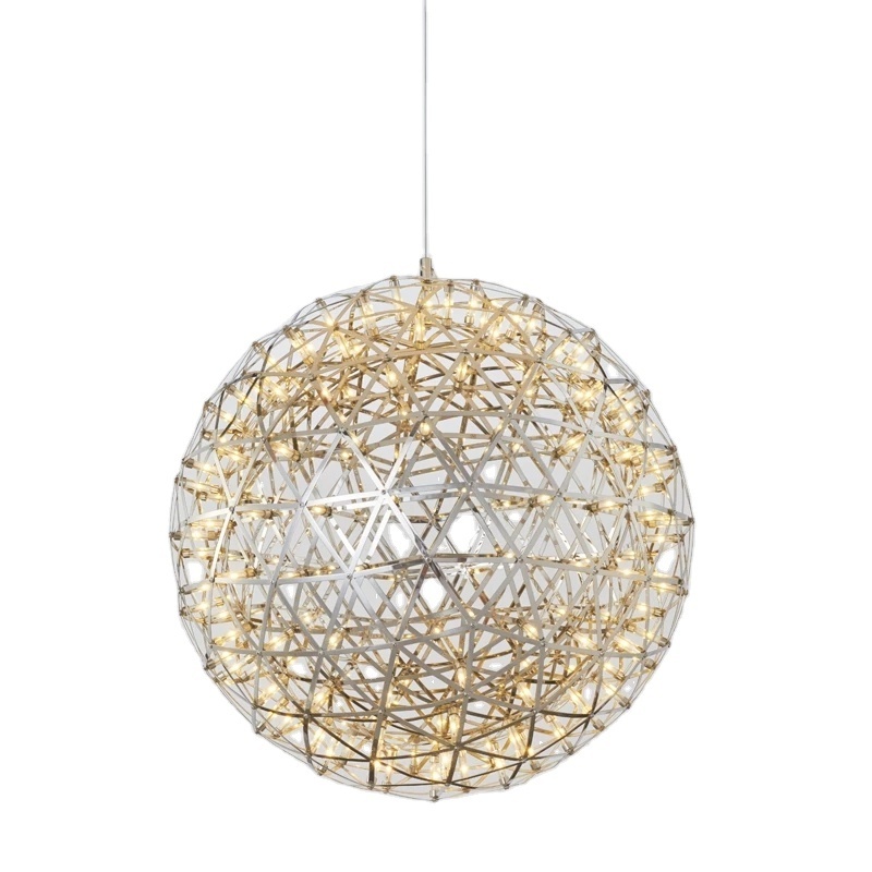 Modern Simple Loft Lobby Home Decor lighting 110-240V Stainless Steel Spark Firework Ball Fixture Pendant Lamp  LED Chandelier